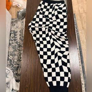 Savage X Fenty Black and White Checkered Pants
